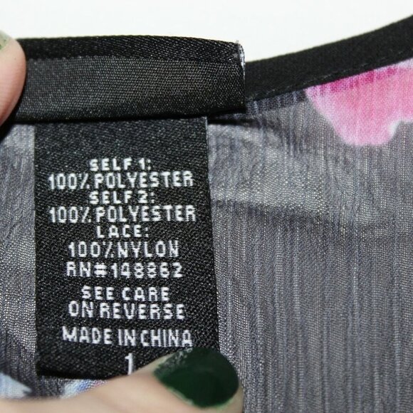 Torrid Floral Print Crinkled Chiffon Top HW9432 - Picture 5 of 8